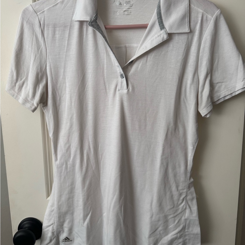 Adidas Women's White Short Sleeve Golf Polo
